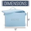 Nat & Jules Extra Large Blue 15 x 10 Metal Farmhouse Bread Box - Holds Two Full Loaves - 2 of 4