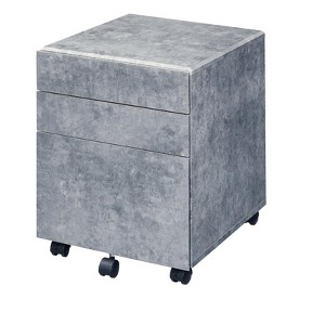 Jurgen Faux Concrete & Silver Finish File Cabinet - 1 of 4