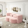 PAGED Modern Floor Sofa with 2 Pillows, Foam-Filled Sleeper Sofa Bed with Teddy Fabric for Living Room, Apartment, No Assembly Required - 2 of 4
