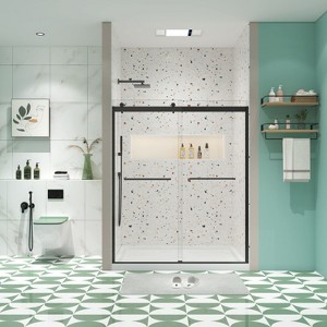NicBex Shower Door 56-60" Wx74"H Bypass Sliding Shower Door with 5/16" (8mm) Tempered Glass with Reversible Installation - 1 of 4