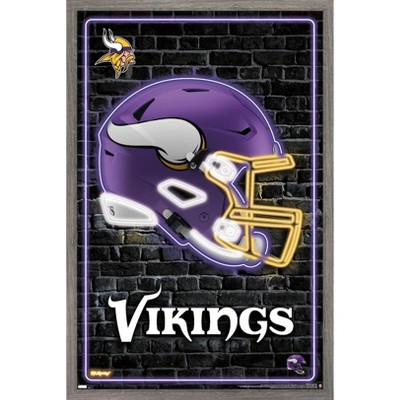 Trends International Nfl Minnesota Vikings - Neon Helmet 23 Framed