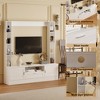 FUFU&GAGA White Entertainment - center TV Cabinet: Ample Storage, Modern Design, Smooth Operation - 4 of 4
