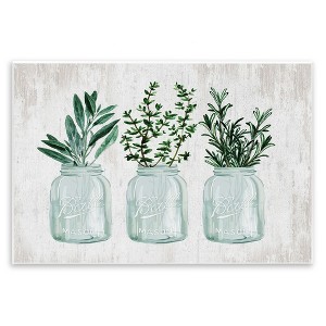 Stupell Industries Kitchen Herb Trio Garden Spices Country Glass Jars, 13" x 19" - 1 of 4