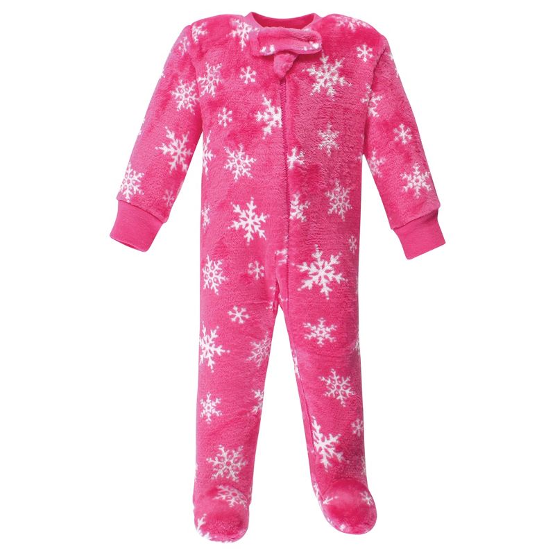 Hudson Baby Infant Girl Plush Sleep and Play, Pink Christmas Lights, 4 of 5