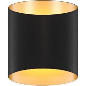 Possini Euro Design Everard 10" High Modern Outdoor Wall Light Fixture Mount Porch House Exterior Outside LED Bulb Weatherproof Matte Black Front Door - 1 of 4