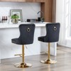 HDZNVF Set of 2 Thick Golden Swivel Velvet Barstools Adjusatble Seat Height from 27-35 Inch - 3 of 4