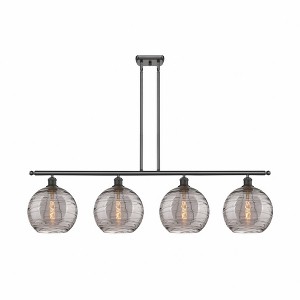Athens Deco Swirl - 4 Light Stem Hung Island In Industrial Style-12.13 Inches Tall and 48.25 Inches Wide - 1 of 1