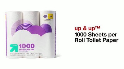 1000 Sheets per Roll Toilet Paper - 18 Rolls - up & up™