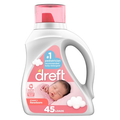 Dreft Stage 1 Newborn Hypoallergenic Baby Liquid Laundry Detergent HE Compatible - 65oz