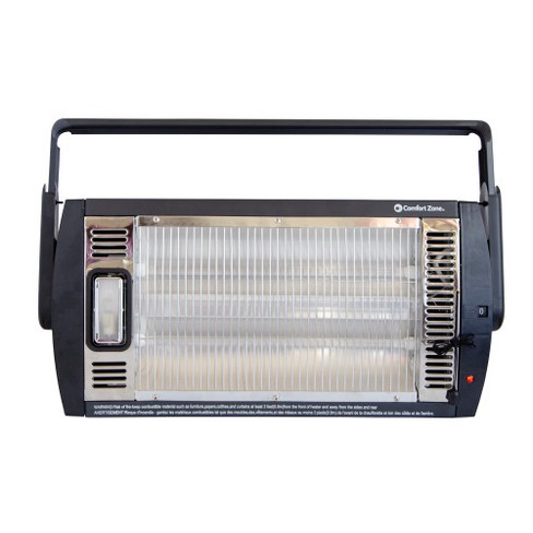 Comfort Zone 1500 Watt Ceiling Mounted With Work Bench Halogen Light  Radiant Quartz Heater Czqtv5m Black : Target