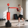 Soozier Boxing Speed Punch Bag Freestanding with Reflex Bar and Gloves Rotating Flexible Arm, Speed Ball, Waterable Base for Adult & Kids - 2 of 4