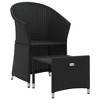 vidaXL 2 Piece Patio Lounge Set with Cushions Black Poly Rattan - 3 of 4