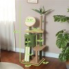 Gulches Green Brown 54 inch Cat Tree Artificial Leaves Particleboard Jute Sisal Plush Condo Platforms Scratching Pad 22 lbs Cats - 2 of 4