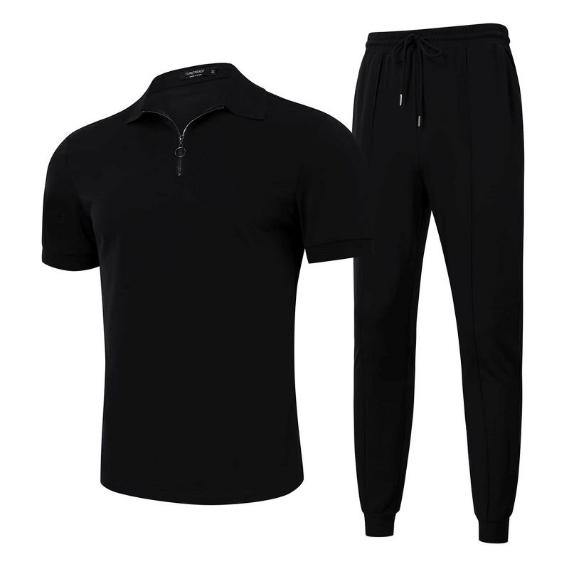 Men's Tracksuit Set 2 Piece Quarter Zip Casual Golf Jogging Suit Athletic Sports Sweatsuits Set, 2 of 7