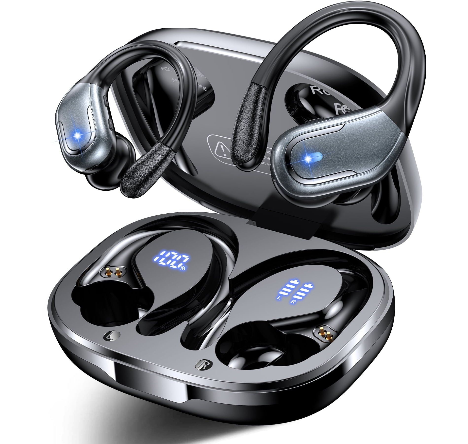 VEATOOL Wireless Earbuds 150Hrs Bluetooth 5.4 IP68 Waterproof Sports Earphones with 6 ENC Mic