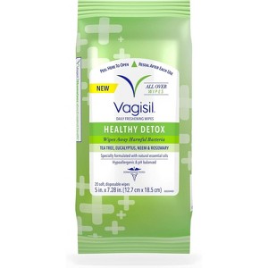 Vagisil Healty Detox Daily Freshening Wipes, 20 Ct - 1 of 4