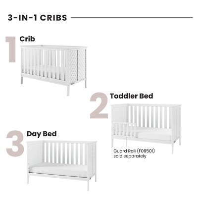 Matte White Convertible Crib and Dresser Nursery Set