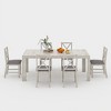 VECELO 5/7 Piece Extendable Dining Table Set with Upholstered X-Back Chairs, Farmhouse Wood Top for Kitchen or Dining Room, Gray - 2 of 4