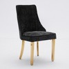 CLIHOME Set of 2 Flocking Chenille Dining Chairs, Upholstered Accent Chair with Golden Stainless Steel Plating Legs - 2 of 4