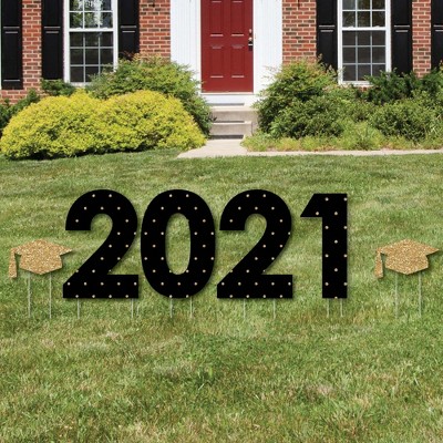 Big Dot of Happiness Gold Tassel Worth The Hassle - 2021 Yard Sign Outdoor Lawn Decorations - Graduation Party Yard Signs - 2021