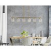 Dewdrop 6-Light Gold Linear Pendant Light, Modern Kitchen Island Chandelier with Clear Glass Shades - 4 of 4
