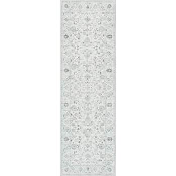 Well Woven Elle Basics Silk Ivory  Modern Vintage Rug for Hallways, Entryways & Kitchens - Easy to Clean & Durable