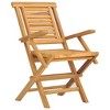 vidaXL Folding Patio Chairs Outdoor Seating - 8 Pcs Solid Teak Wood, Scandinavian Style, for Garden/Patio/Deck, 22"x24.8"x35.4" - 3 of 4