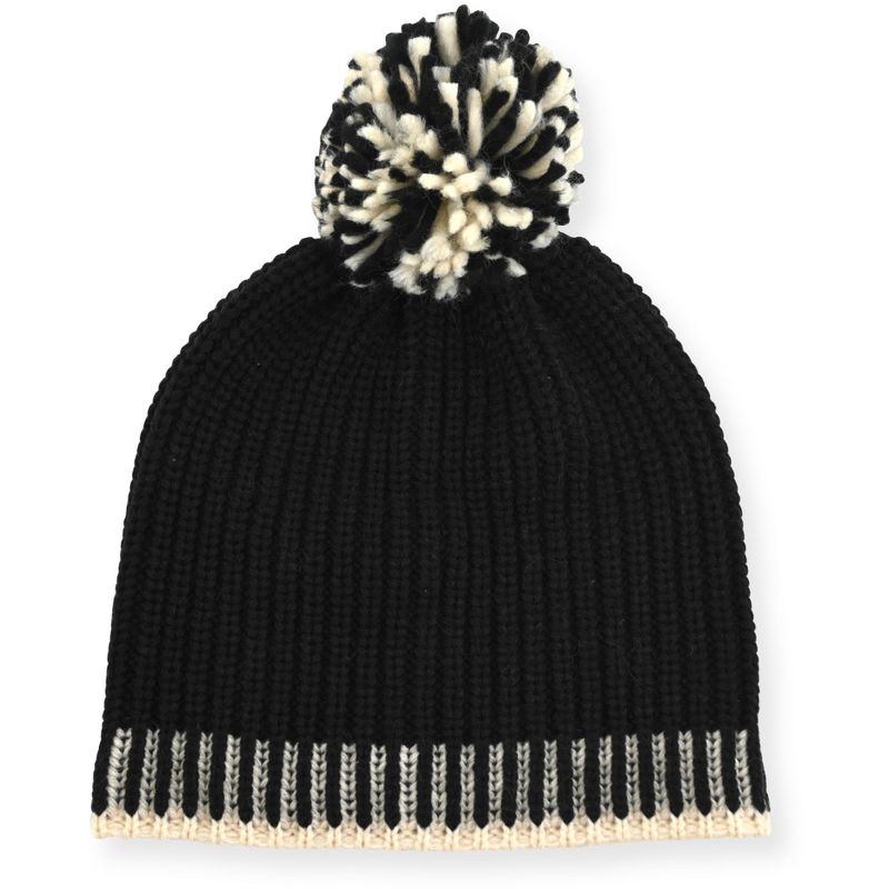 French Connection Beanie Hat for Winter Contrast Design with Pom Pom, 3 of 5