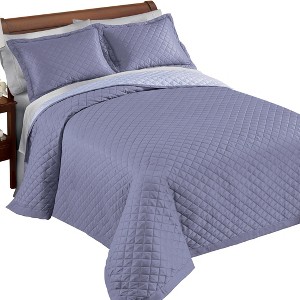 Collections Etc Classic Elegant Reversible 3-Piece Bedspread Set - 1 of 3