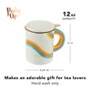 Pinky Up Everlee Tea Infuser Mug - Ceramic Mug with Tea Infuser and Lid for Loose Leaf - Rainbow and Gold Set of 1, Beige - 3 of 4