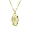 14k gold plated necklace with hammered cubic zirconia pendant for a modern and elegant touch - 3 of 3