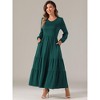 INSPIRE CHIC Women's Tiered Crewneck Long Sleeve Maxi Casual A-Line Dress with Pockets - 4 of 4