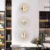 Attop 3-Pack Gold Sunburst Wall Mirrors with Crystal Accents Decorative Hanging Mirrors for Living Room Bedroom Entrywa - 2 of 4