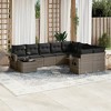 vidaXL 10 Piece Patio Sofa Set with Cushions - Gray Poly Rattan - 2 of 4