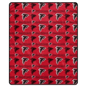 NFL Atlanta Falcons Repeat Logo Wordmark Throw Blanket - 1 of 2