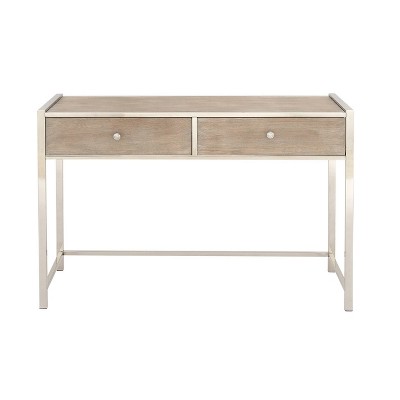 Metal and Wood Console Table Silver - Olivia & May