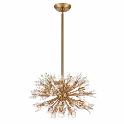 Elk Home Starburst 15 - Light Chandelier in  Satin Brass