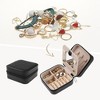 Unique Bargains Travel Size Small Portable 2 Layer PU Leather Mini Jewelry Organizer with Mirror - 2 of 4
