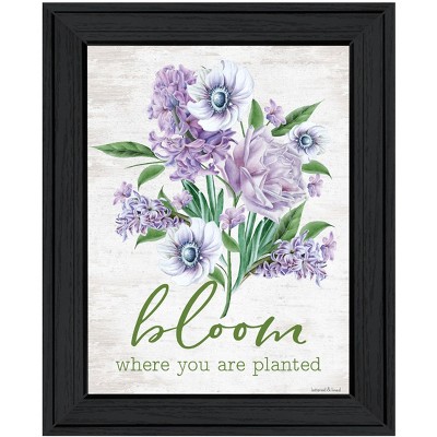 HomeRoots Bloom Where You Are Planted Black Framed Print Wall Art