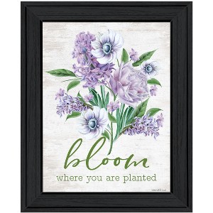 HomeRoots Bloom Where You Are Planted Black Framed Print Wall Art - 1 of 4