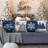 Christmas Pillow Covers 18x18 Blue Christmas Decorations Xmas Tree Snowflake Throw Pillow Covers Reindeer Set of 4 - 2 of 4