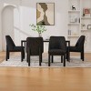 Modern Dining Chairs Set of 4,Chenille Upholstered Armless Chair with High Curved Back and Rubberwood Legs for Dining Room or Kitchen-Koiai - 3 of 4