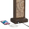 360 Lighting Treasure 27" Tall Rectangular Coastal Table Lamps Set of 2 USB Port Brown Wood Finish Cay Shell White Shade Living Room Charging Bedroom - 4 of 4