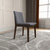 Laura Mid-Century Modern Solid Wood Dining Chairs (Set of 2) – Grey Upholstered Seat, Natural Wood Frame - 3 of 4