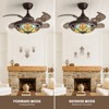 36 in. Tiffany Stained Glasss Ceiling Fan with Lights and Remote, Dimmable Led Fandelier with Retractable Blades for Bedroom - 3 of 4