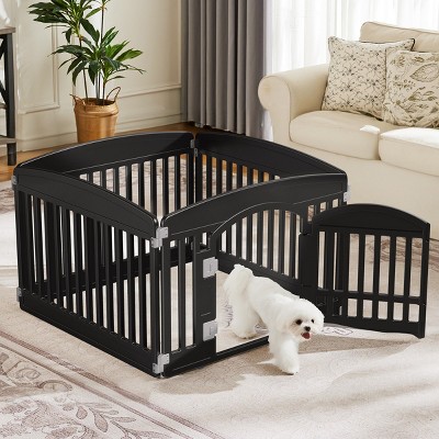 LAOTIES 4-Panel Adjustable Folding Dog Playpen,Portable Pet Fence for Small And Medium Dogs,Indoor And Outdoor Use