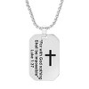 Steeltime 24" stainless steel "For with God nothing Shall be Impossible" dog tag pendant - 2 of 4
