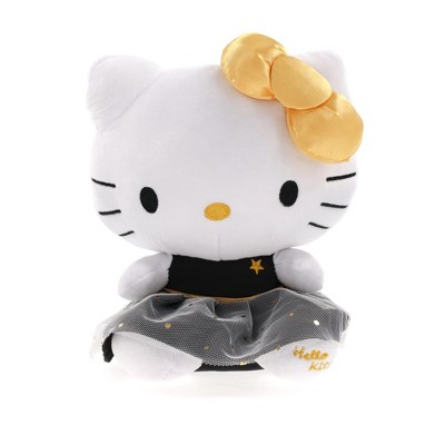 Hello Kitty Wearing Black Gold Dress Plush top