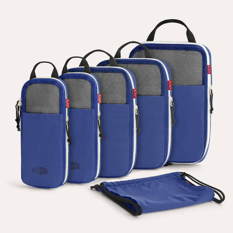 Bagsmart Blast 6 In 1 Compression Packing Cubes Travel Set - Navy Blue