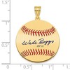 Black Bow Jewelry 14K Gold Plated Wade Boggs Signature MD Enamel Baseball Pendant - 4 of 4